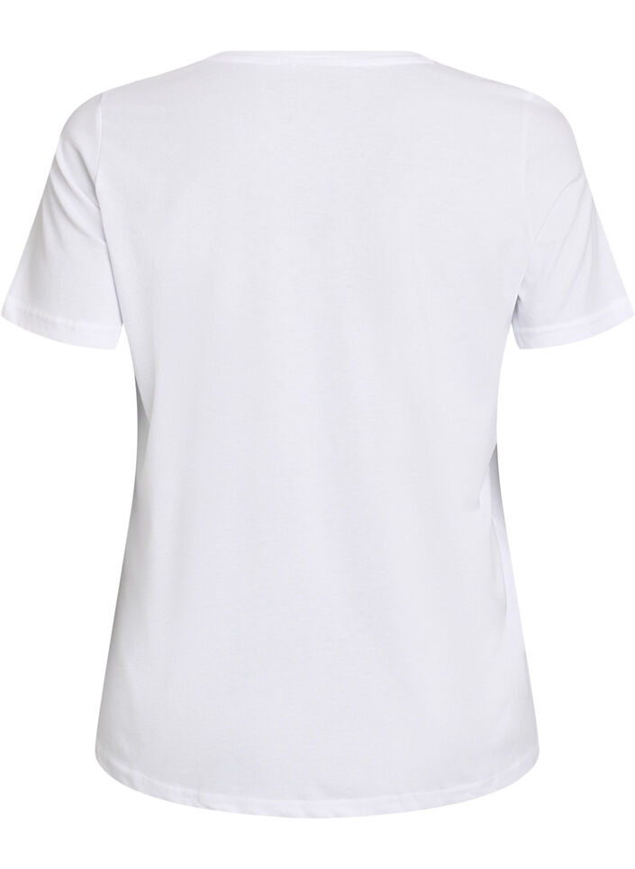 T-shirt med tryck, Vit, Packshot
