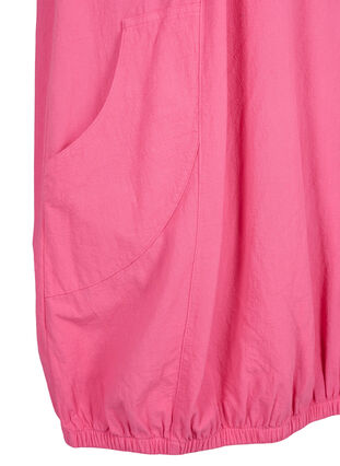 Kortärmad bomullsklänning, Shocking Pink, Packshot image number 3