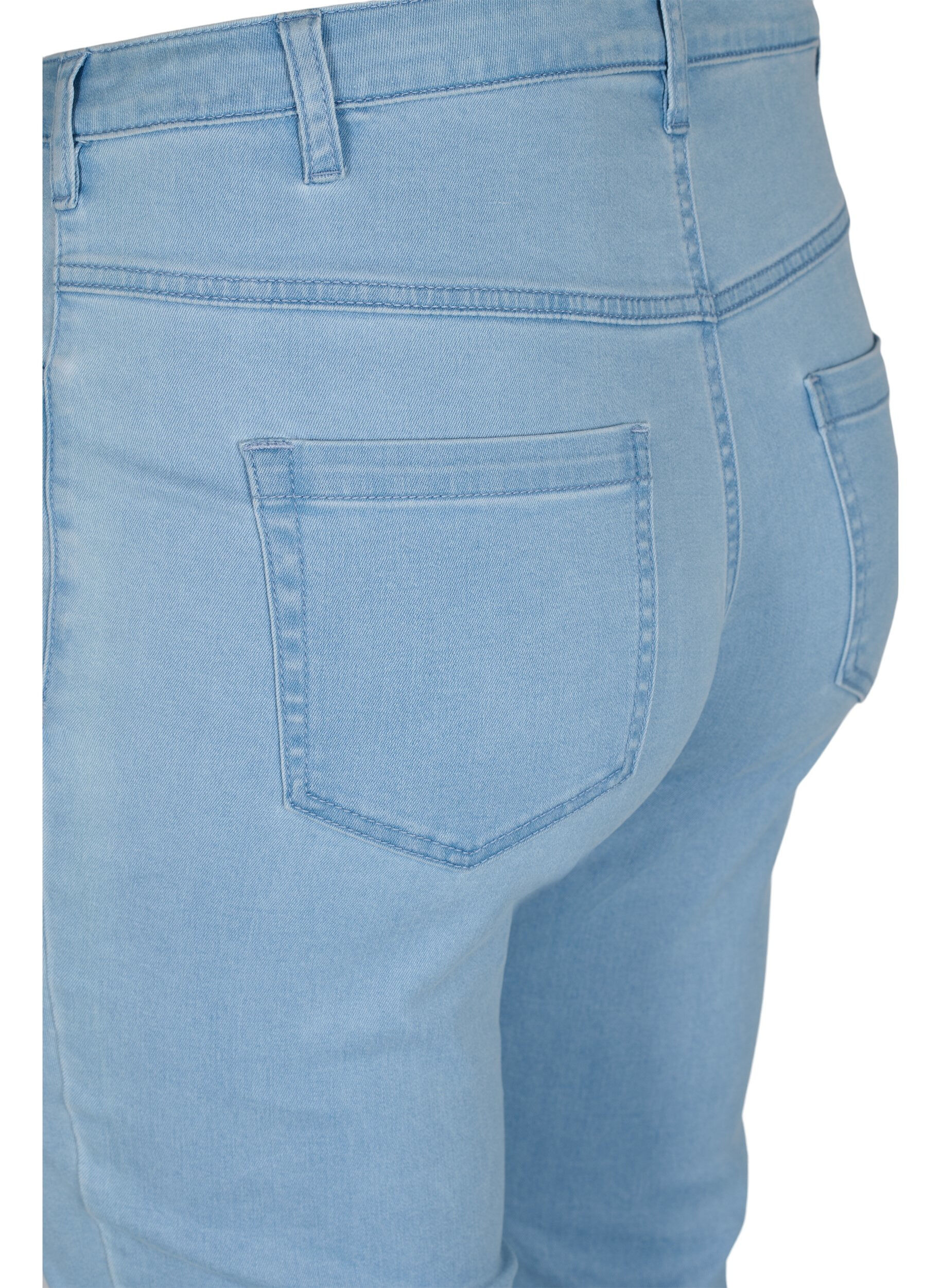 ZizziSlim fit Emily jeans med normalh&ouml;g midja, Bl&aring;, Packshot image number 3