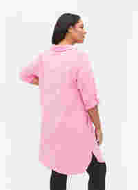 Sammetsklänning med 3/4 ärmar och knappar, Begonia Pink, Model