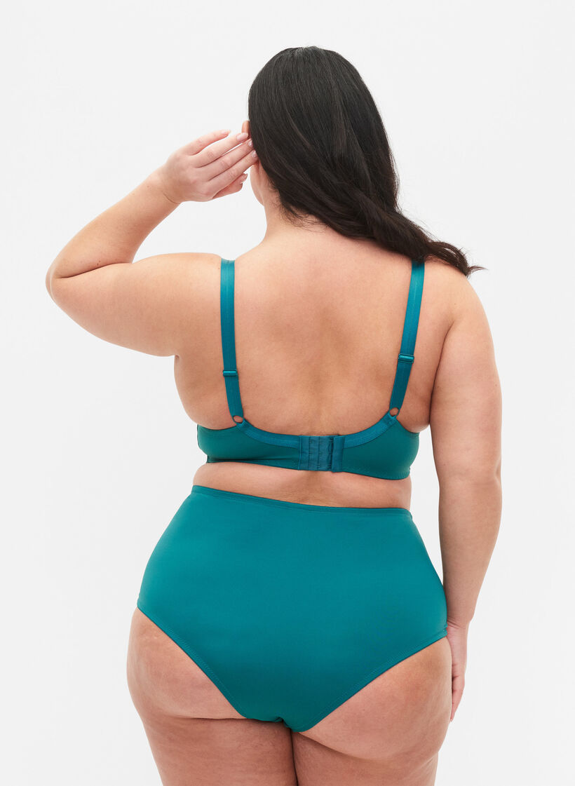 Trosa med spets och hög midja, Green-Blue Slate, Model image number 1