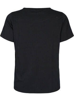 T-shirt i bomull med tryck och korta ärmar, Black Take The Time, Packshot image number 1