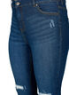 Super tunna Amy jeans med slitning och hög midja, Dark blue, Packshot image number 2