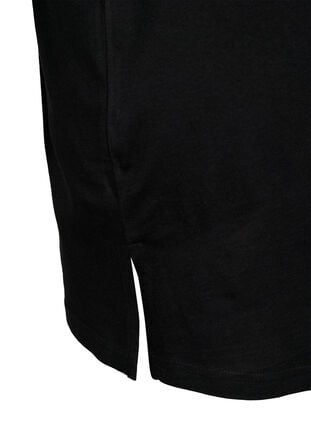 Enfärgad oversize t-shirt med v-hals, Black, Packshot image number 3