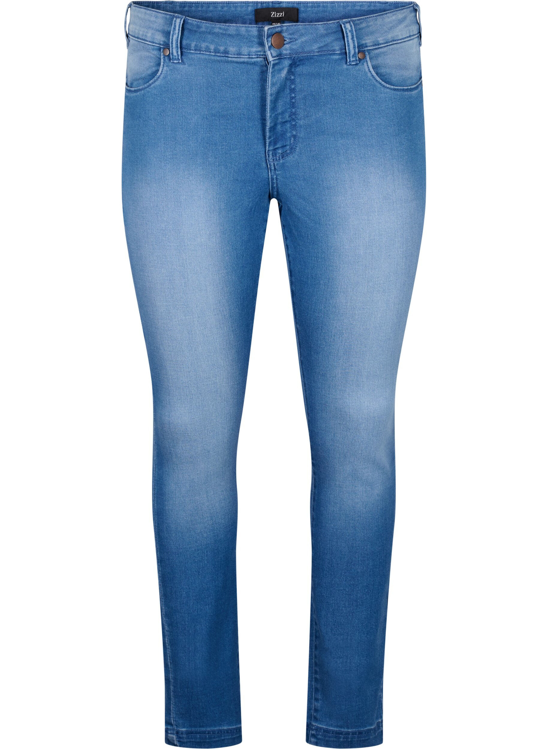 Zizzi Viona jeans med normal midja, Bl&aring;, Packshot image number 0