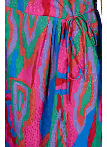 Tryckt omlottklänning med långa ärmar, Colorfull Art Print, Packshot image number 3