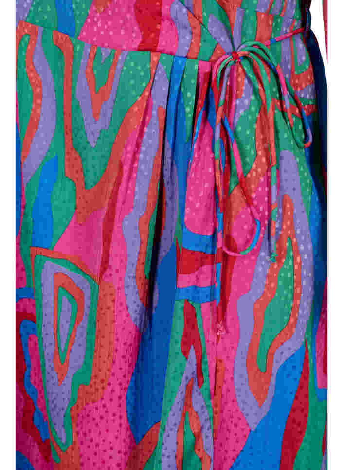 Tryckt omlottklänning med långa ärmar, Colorfull Art Print, Packshot image number 3