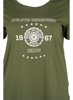 T-shirt i bomull med tryck, Ivy Green ATHLETIC, Packshot image number 2