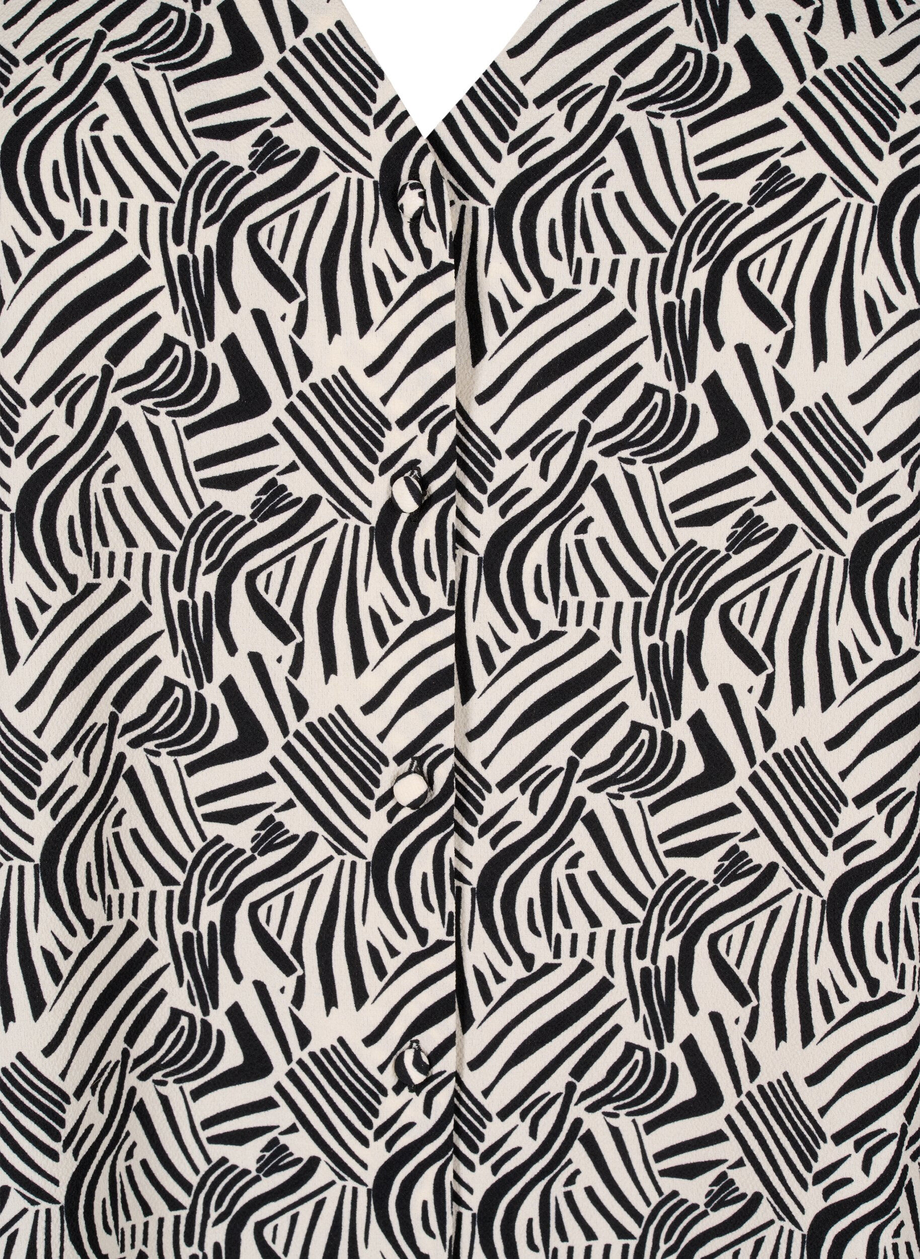 Zizzi Skjortblus med V-ringning och tryck, Birch Graphic, Packshot image number 2