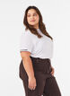T-shirt i bomull med broderad text, Vit, Model image number 0