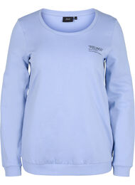Sweatshirt i bomull med texttryck, Blue Heron