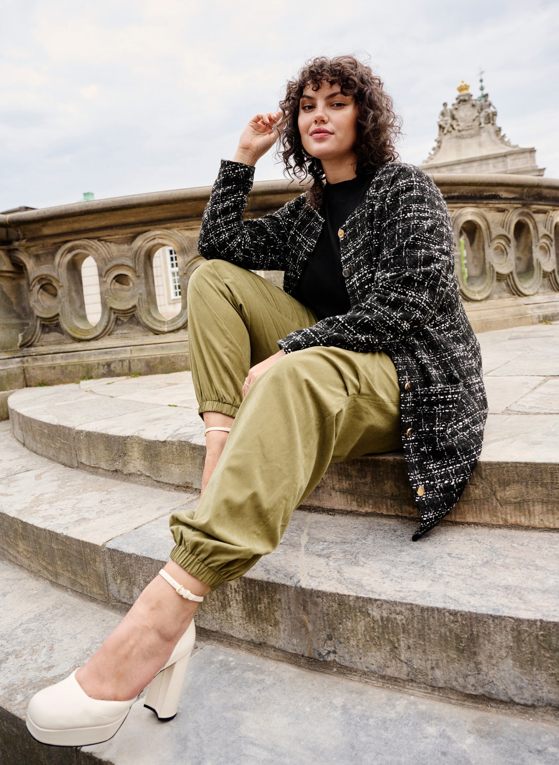 Zizzi L&ouml;sa byxor med res&aring;r, Martini Olive, Image image number 0