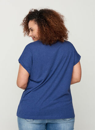 T-shirt i bomullsmix, Twilight Blue Mel., Model image number 1