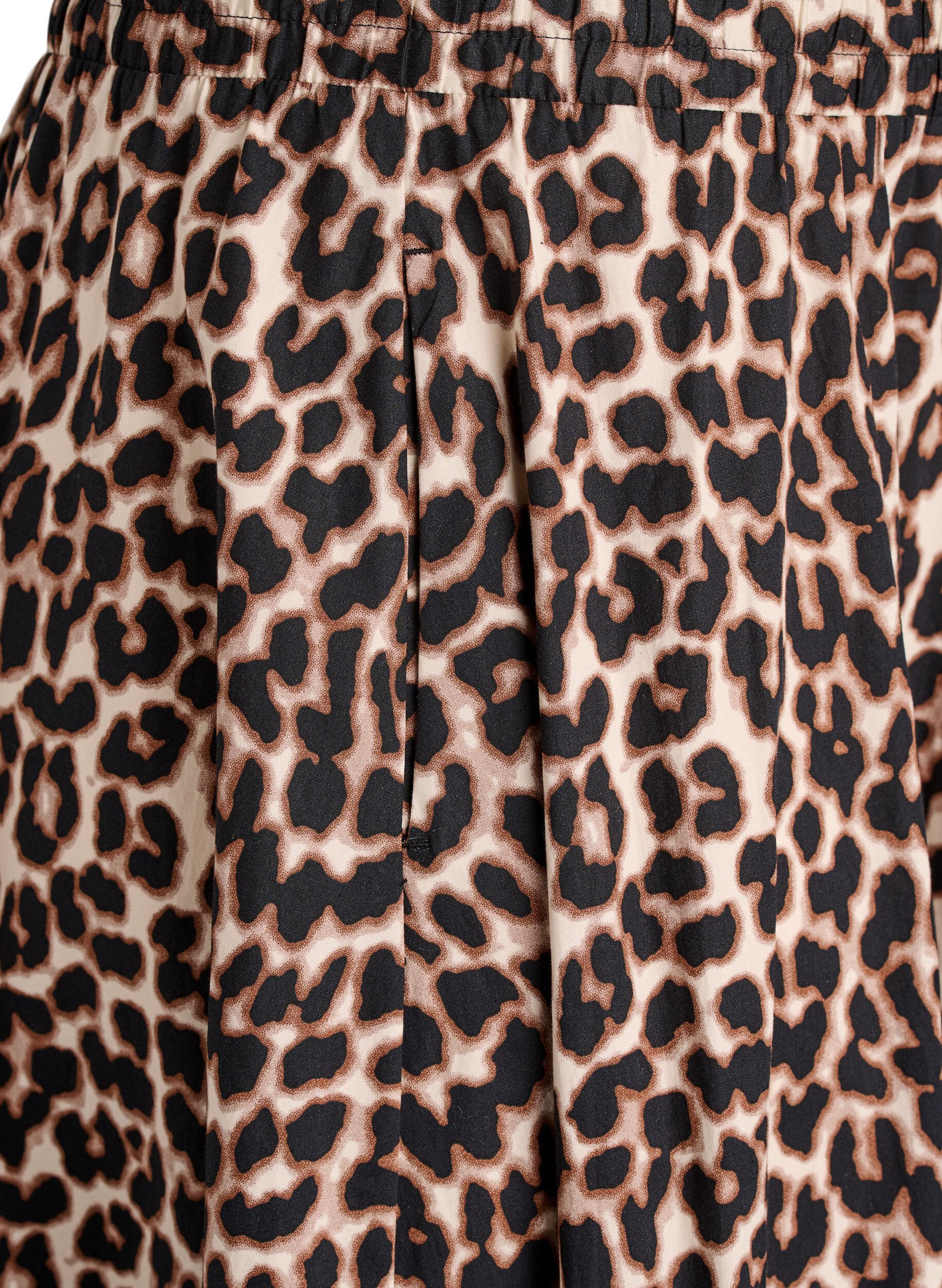 Zizzi A-linjeformad midikjol med leopardm&ouml;nster, Brun, Packshot image number 3