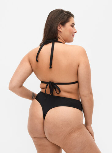 Bikinitrosa med string och normal midjehöjd, Black, Model image number 1