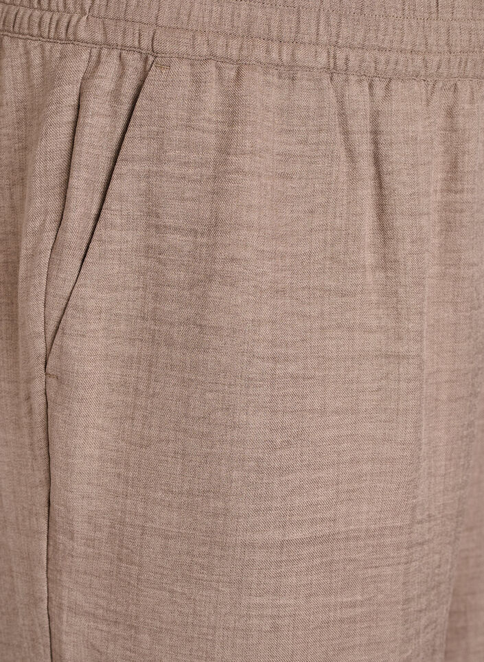 Shorts med fickor och h&ouml;g midja, Brun, Packshot image number 2