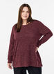 L&aring;ng&auml;rmad blus med textur, M&ouml;rk Bordeaux, Model image number 0