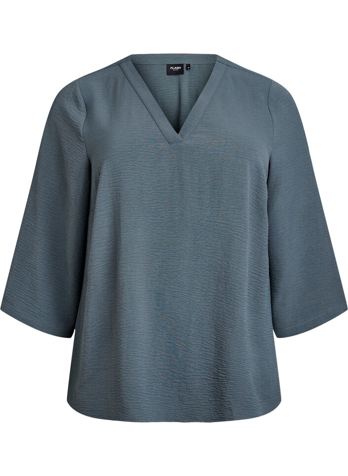 Blus med 3/4-&auml;rm, Gr&ouml;n, Packshot image number 0