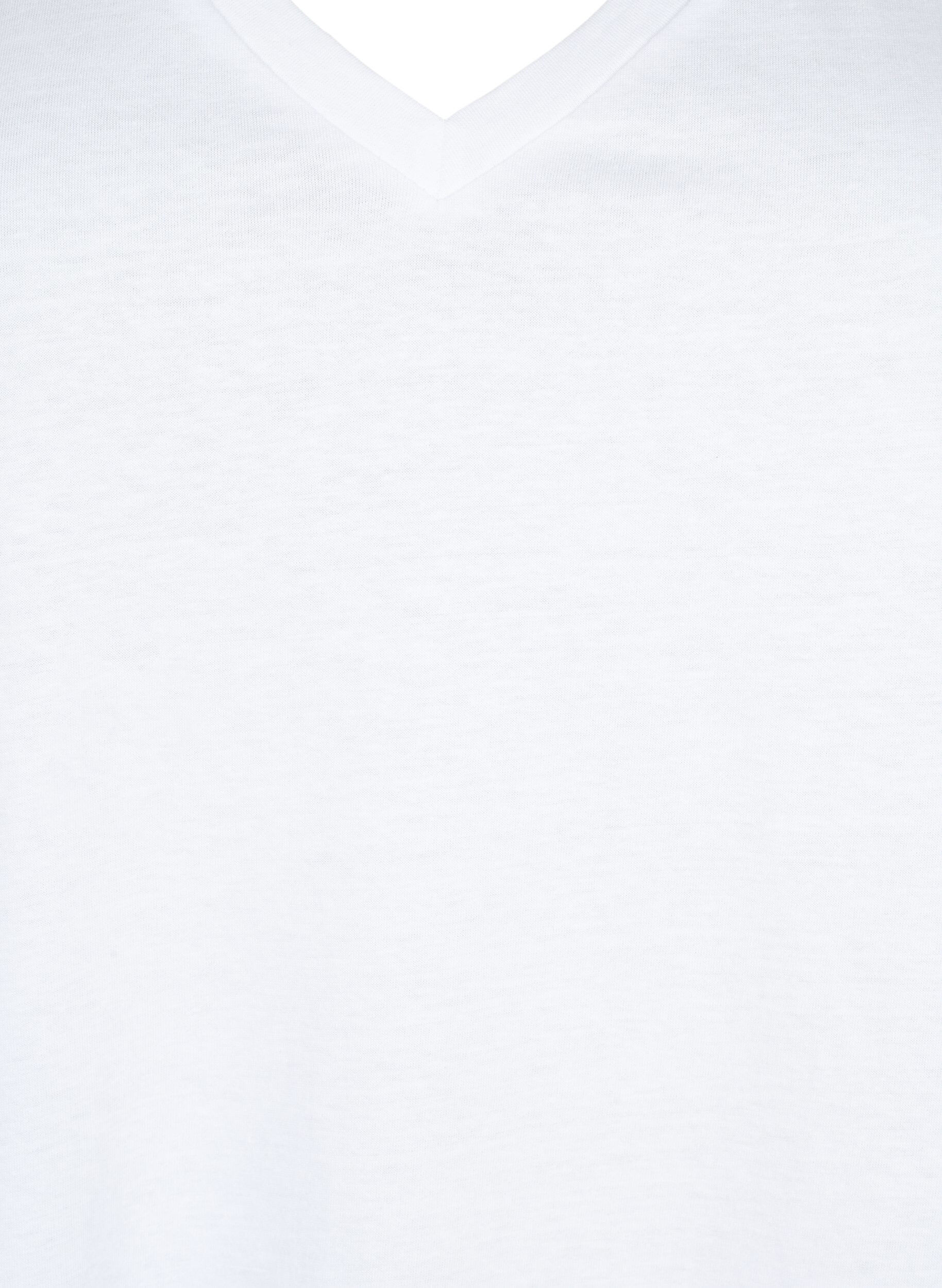 Zizzi T-shirt i bomull med korta &auml;rmar i spets, Vit, Packshot image number 2