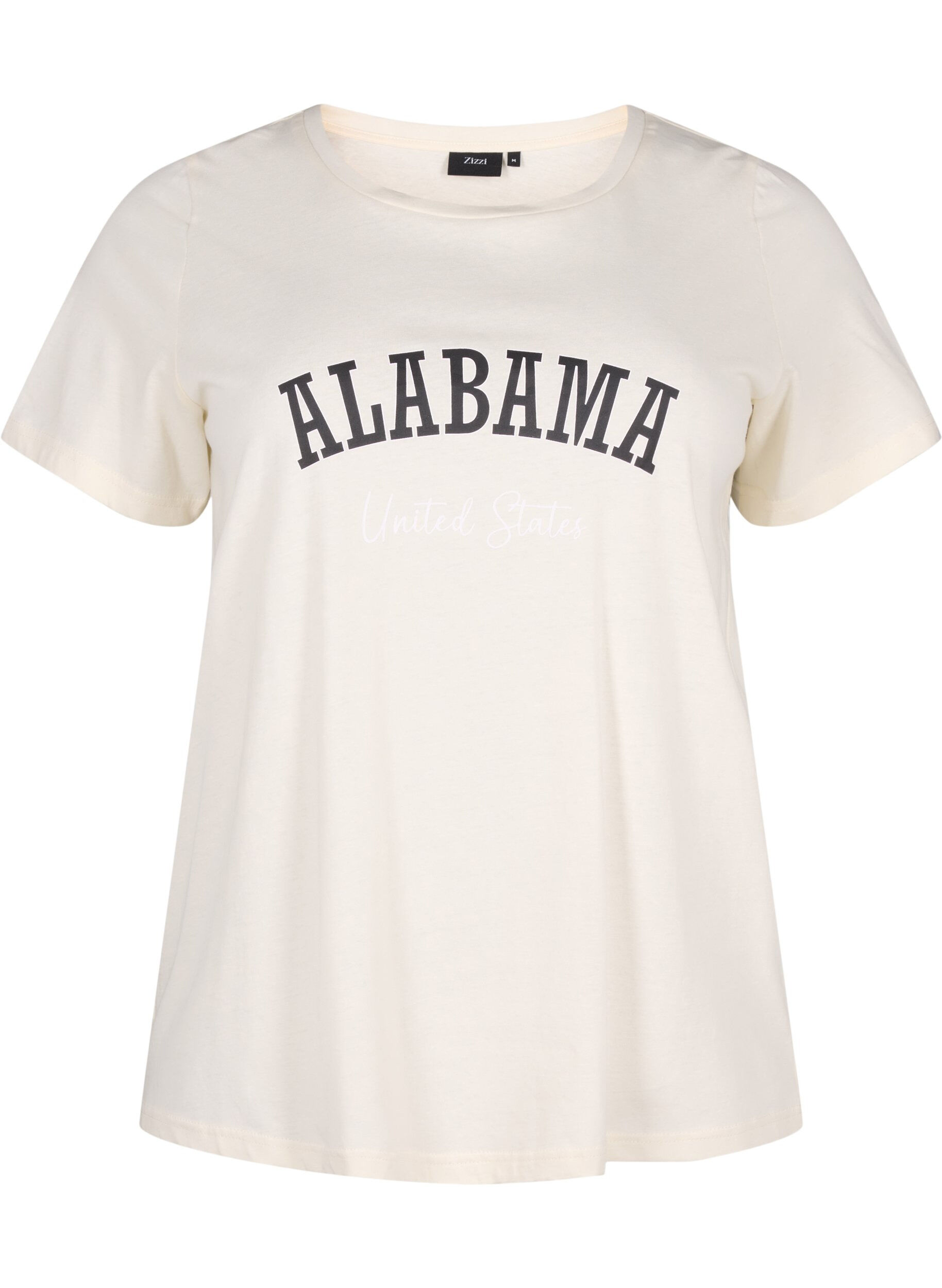 Zizzi T-shirt i bomull med text, Antique W. Alabama, Packshot image number 0
