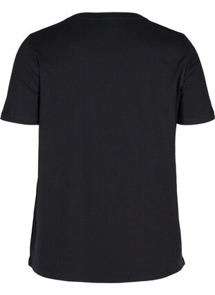 T-shirt i ekologisk bomull med stenar, Black , Packshot image number 1