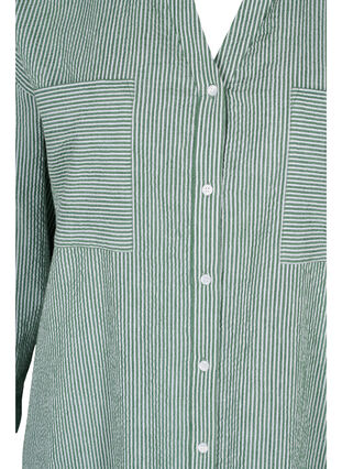 Randig skjortklänning i bomull, Green Stripe, Packshot image number 2