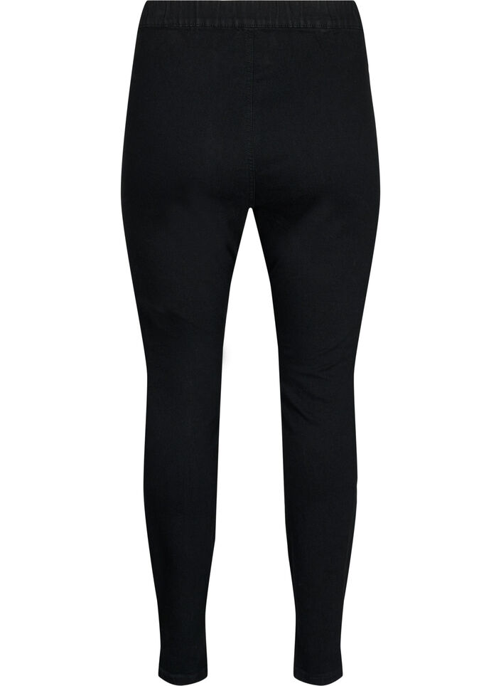 FLASH - Kroppsnära jeggings med hög midja, Black, Packshot image number 1
