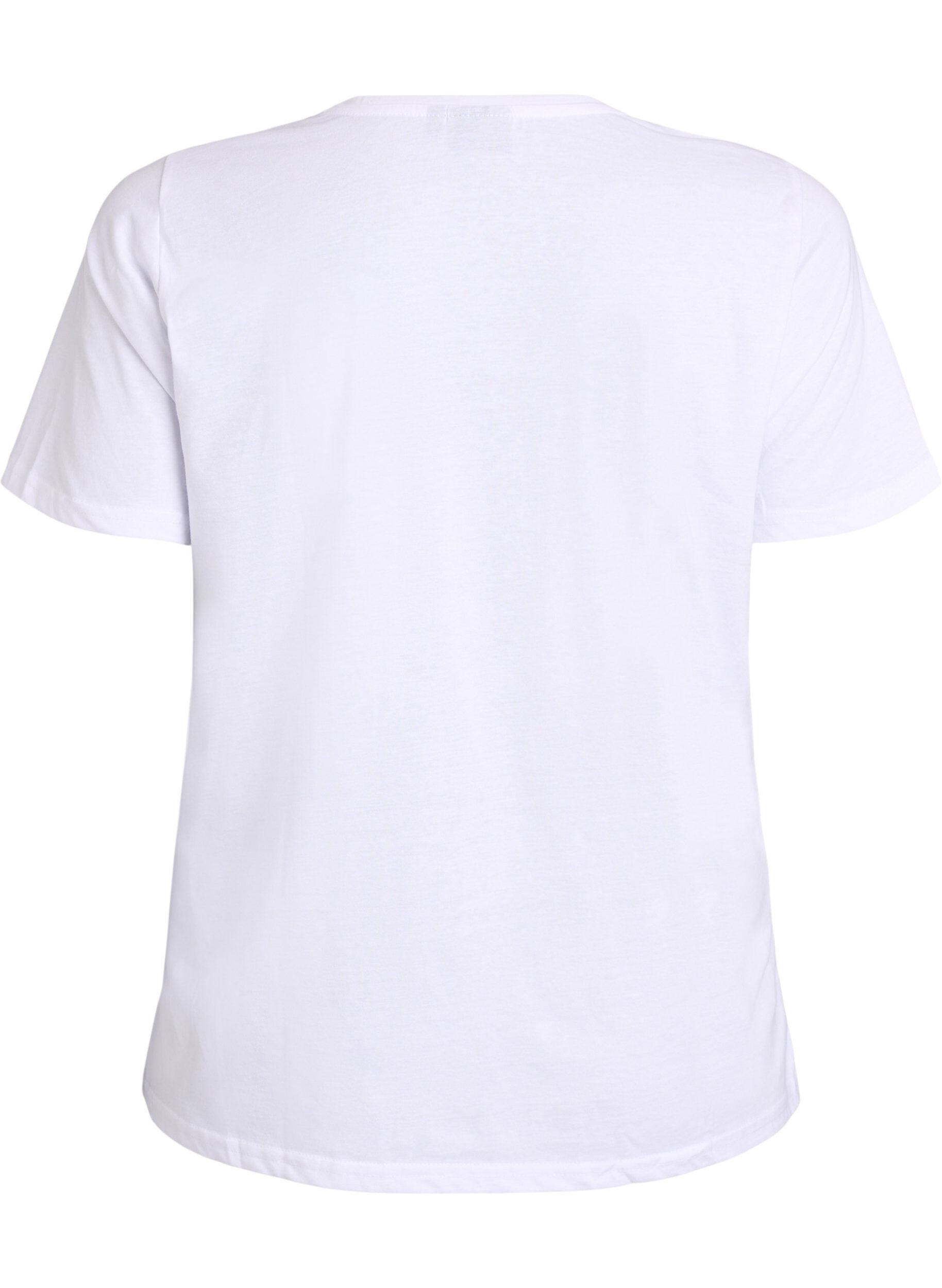 Zizzi FLASH - T-shirt med tryck, Vit, Packshot image number 1