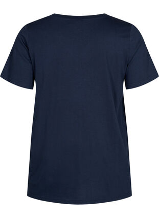 A-linjeskuren t-shirt med korta ärmar, Navy Blazer, Packshot image number 1