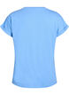 Kort&auml;rmad t-shirt i bomullsmix, Bl&aring;, Packshot image number 1