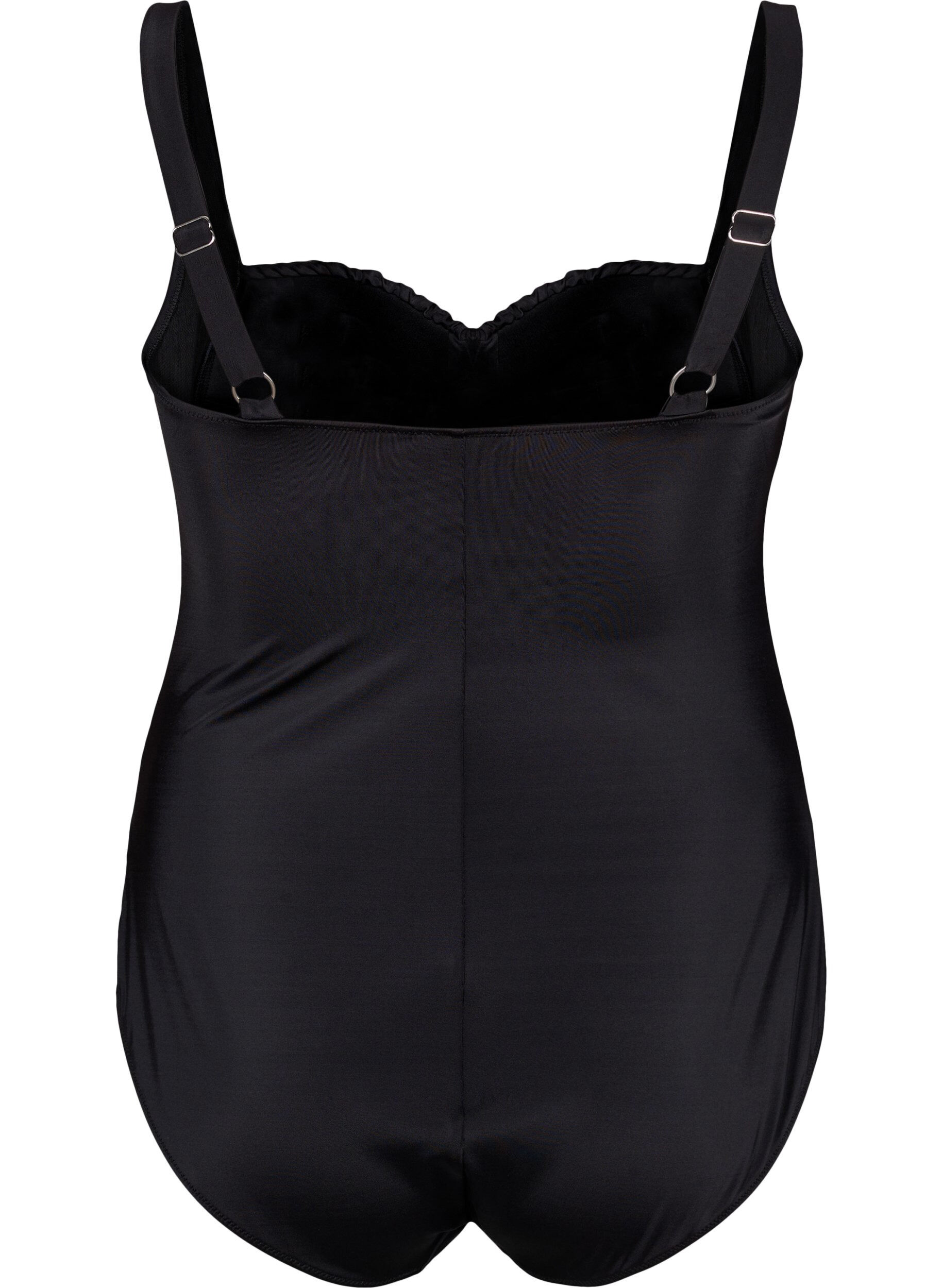 ZizziBaddr&auml;kt med draperade detaljer, Black, Packshot image number 1