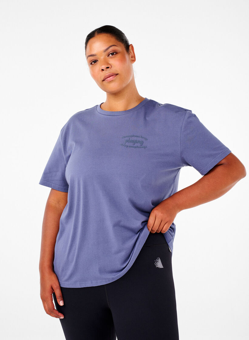 Sportig t-shirt i ekologisk bomull, , Model image number 0