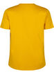 Enkel t-shirt i bomull med rund halsringning, Gul, Packshot image number 1