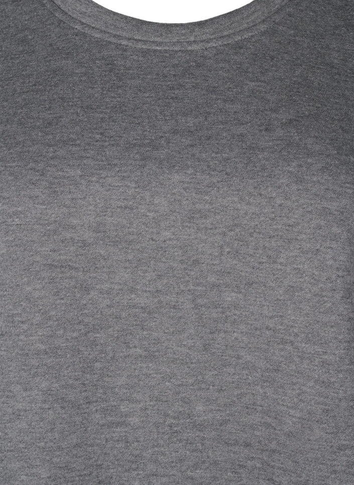 Sweatshirt med kontrastsömmar, Medium Grey Mél, Packshot image number 2