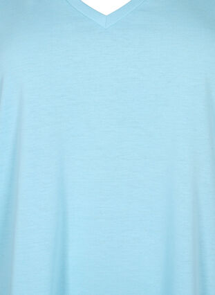 Kortärmad t-shirt med v-hals, Sky Blue, Packshot image number 2
