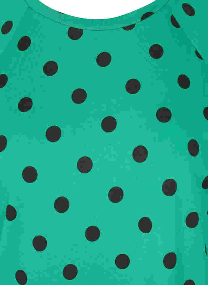 Prickig klänning med 3/4-ärmar, Jolly Green Dot, Packshot image number 2