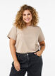Enkel t-shirt i bomull med rund halsringning, Beige, Model image number 0