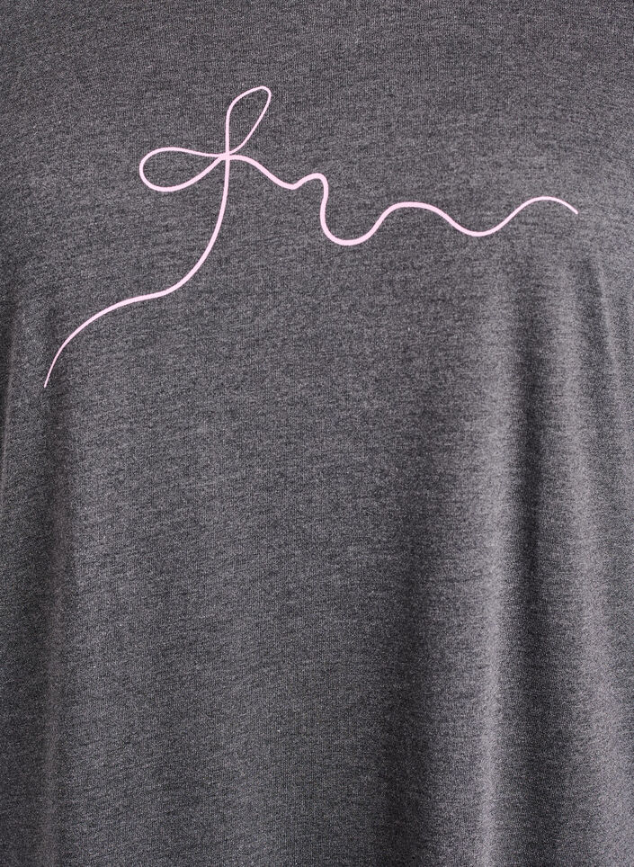 Kortärmat nattlinne med texttryck, Svart, Packshot image number 2