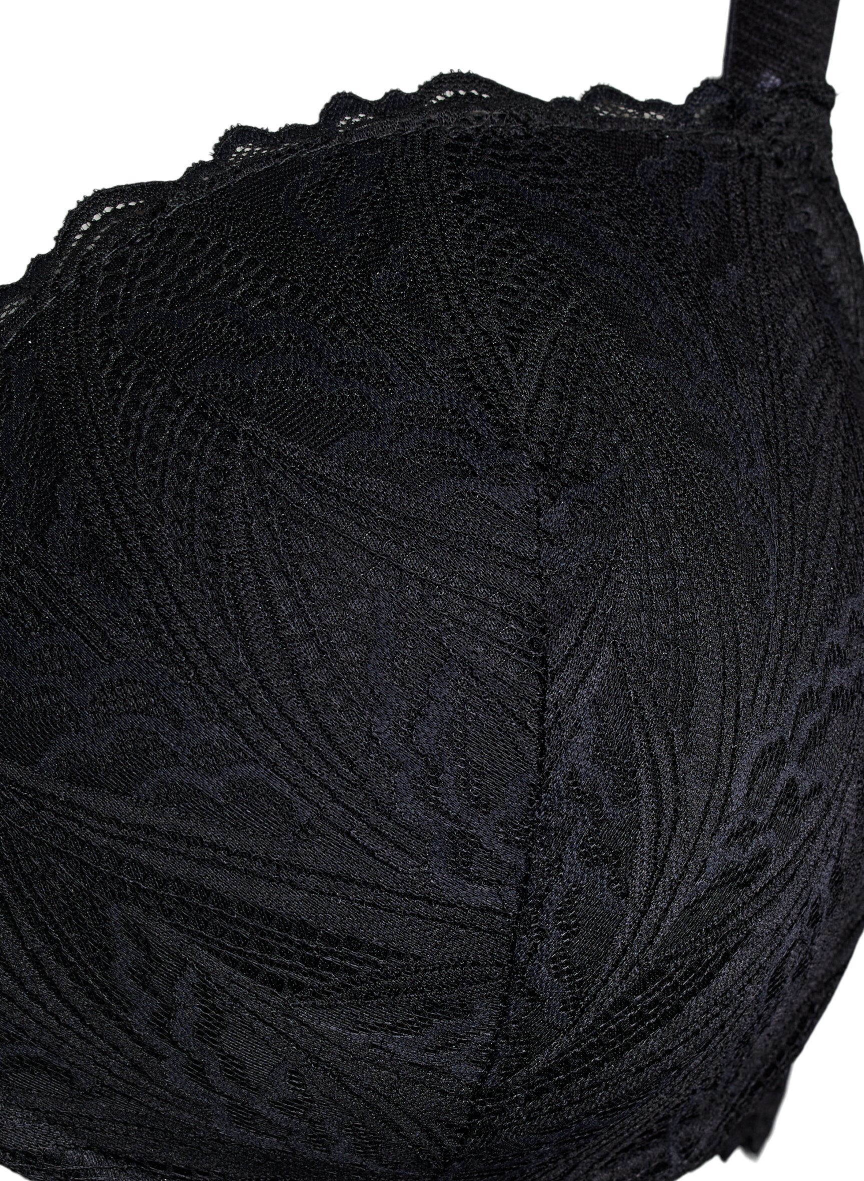 Zizzi Formpressad spetsbeh&aring; med bygel, Svart, Packshot image number 2