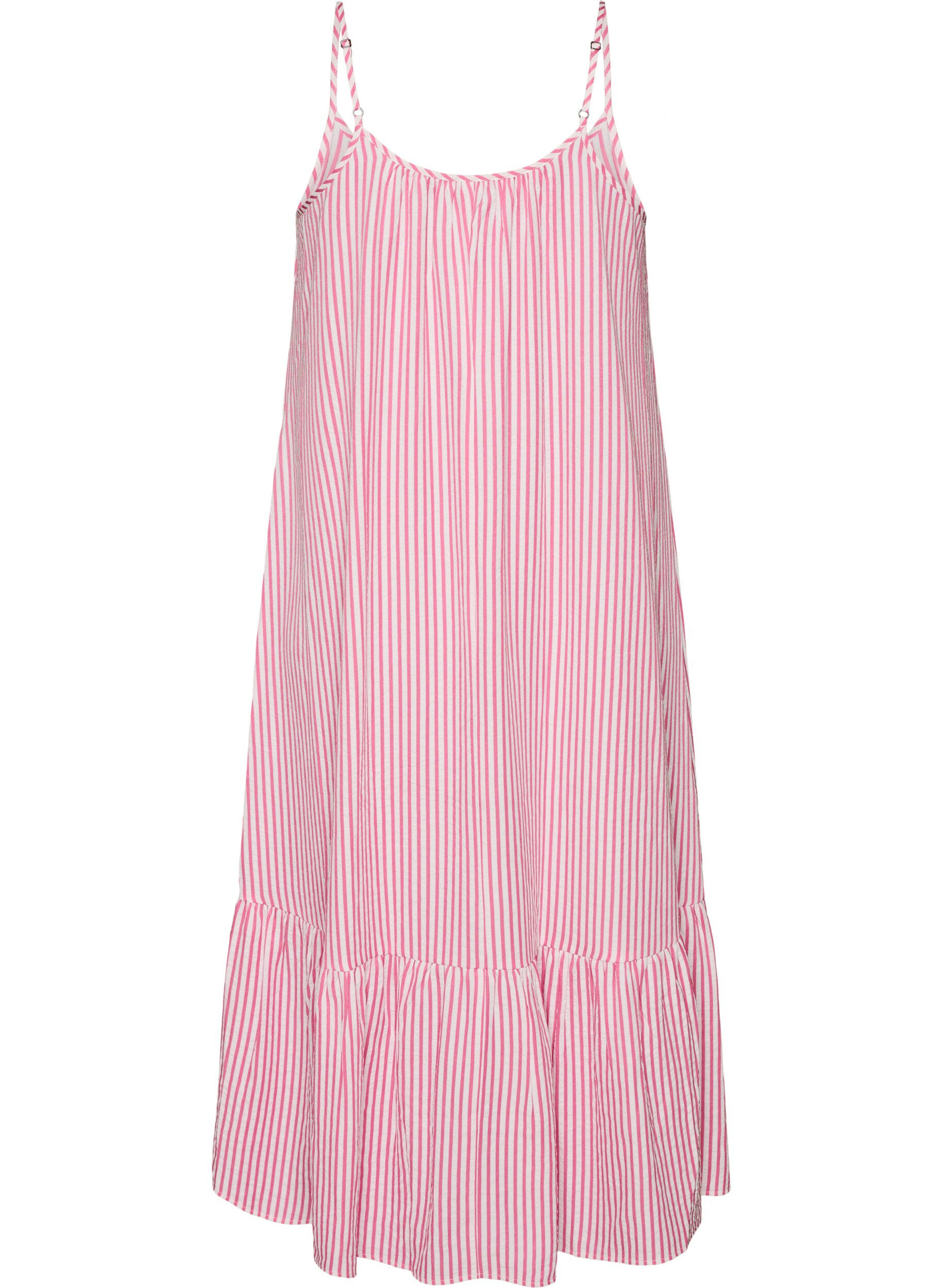 ZizziA-linjeformad sommarkl&auml;nning med r&auml;nder, Rosa, Packshot image number 1
