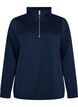 Sweatshirt med h&ouml;g krage och dragkedja, Bl&aring;, Packshot image number 0