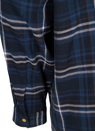 Lös tunika med rutigt mönster, Black Check Comb, Packshot image number 3