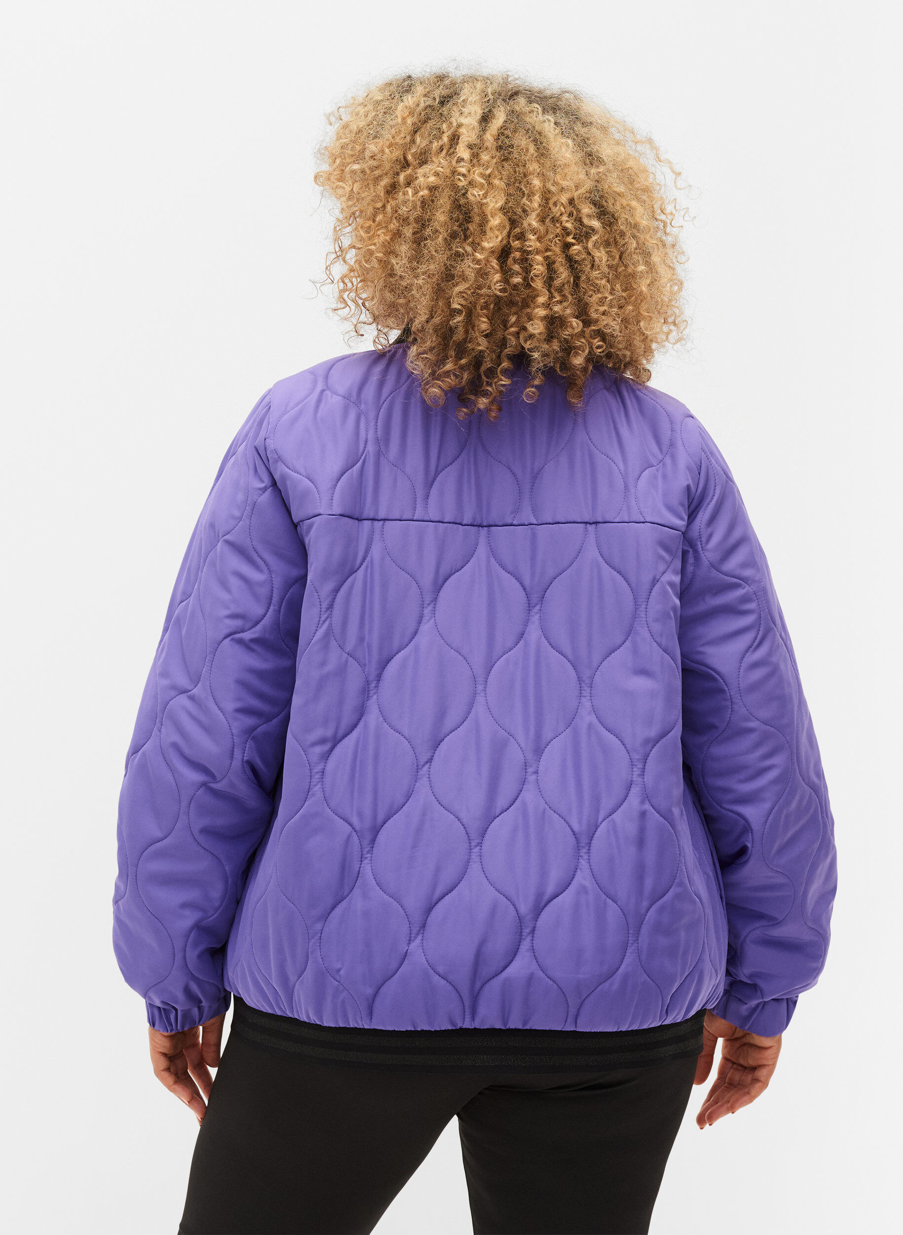 Zizzi Bomberjacka med fickor och glitter, Passion Flower, Model image number 1