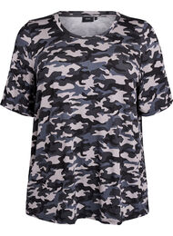 T-shirt i TENCEL&trade; Lyocell med r&auml;nder, Gr&aring;