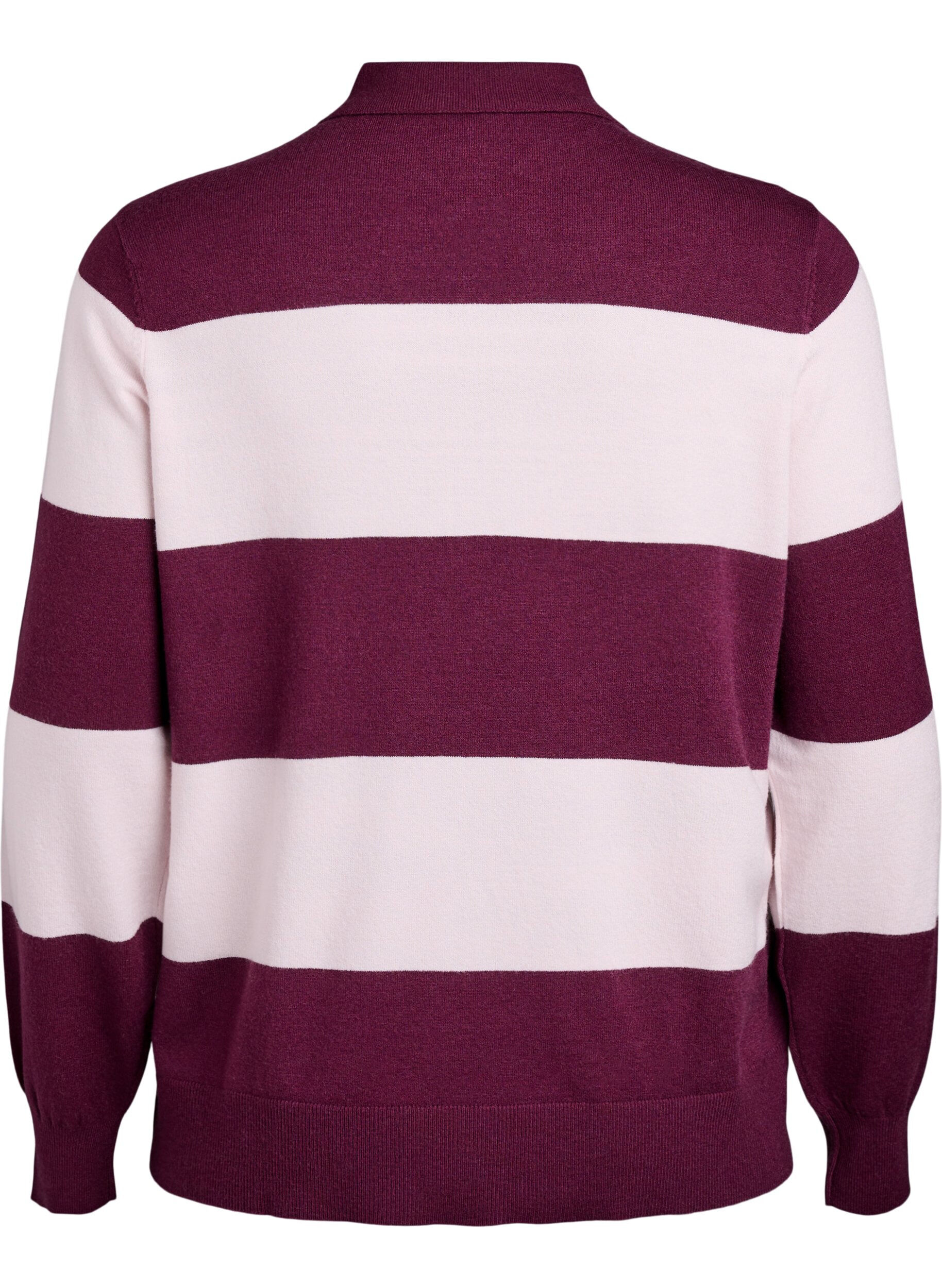 Zizzi Stickad blus med krage, R&ouml;d, Packshot image number 1