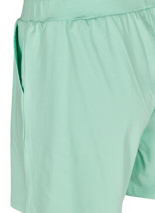 Lösa shorts i bomull med fickor, Lichen, Packshot image number 2