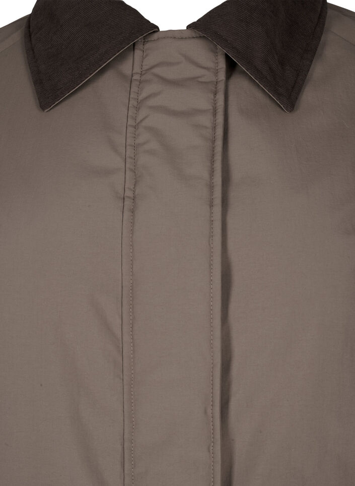 Övergångskappa med sammetskrage och fickor, Chocolate Chip, Packshot image number 2