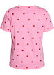 T-shirt i ekologisk bomull med broderade motiv, Rosa, Packshot image number 1