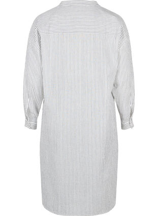 Randig skjortklänning i bomull, White Stripe, Packshot image number 1