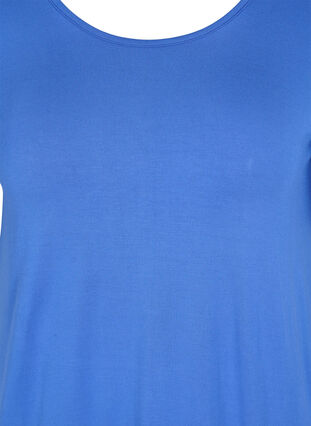 Kortärmad viskosklänning med detalj på ryggen, Dazzling Blue, Packshot image number 2
